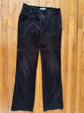 CAbi Chocolate Brown Straight Leg Velvet Corduroy Pants